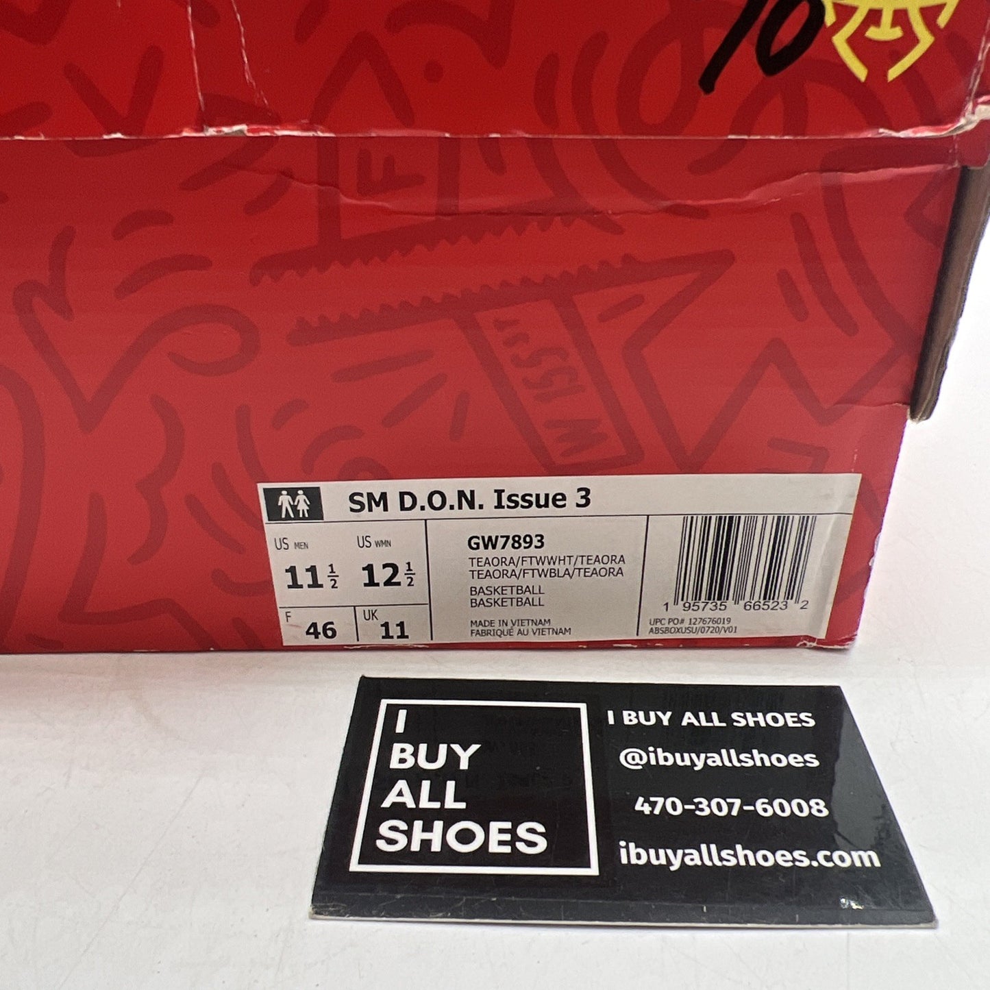 Size 11.5 - adidas D.O.N. Issue 3 Team Orange (GW7893)