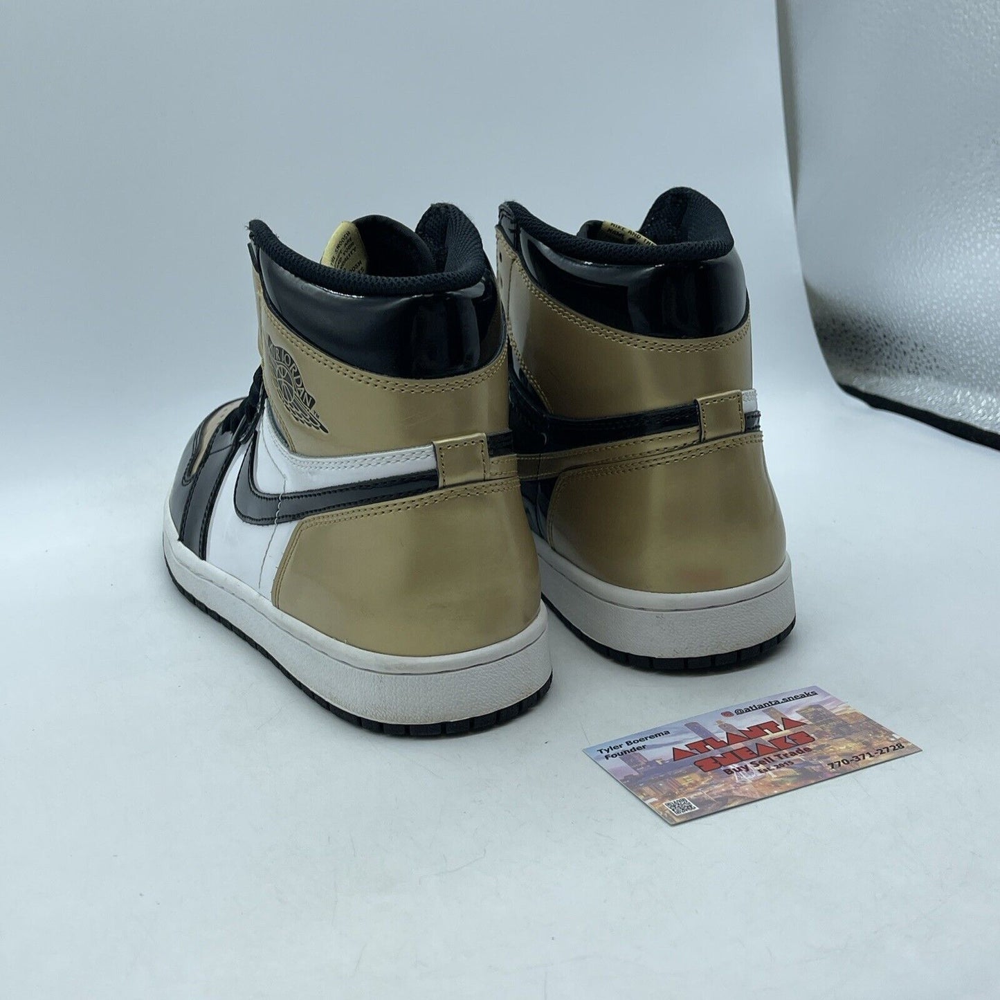 Size 8 - Air Jordan 1 Retro NRG High Gold Toe Black White Leather (861428-007)