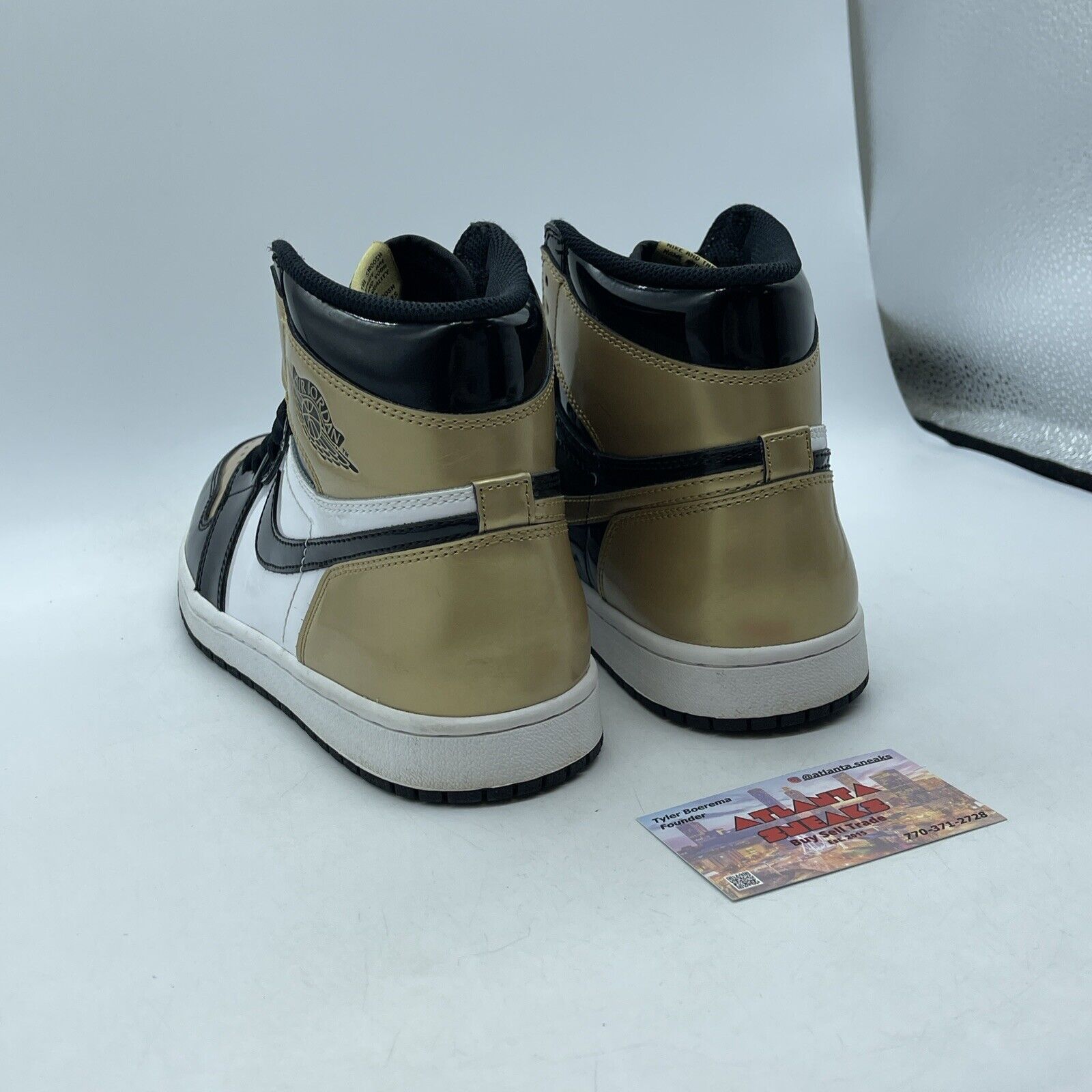 Size 8 - Air Jordan 1 Retro NRG High Gold Toe Black White Leather (861428-007)