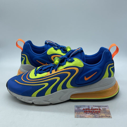 Size 12 - Nike Air Max 270 React ENG Blue White Orange Leather Suede CD0113-401