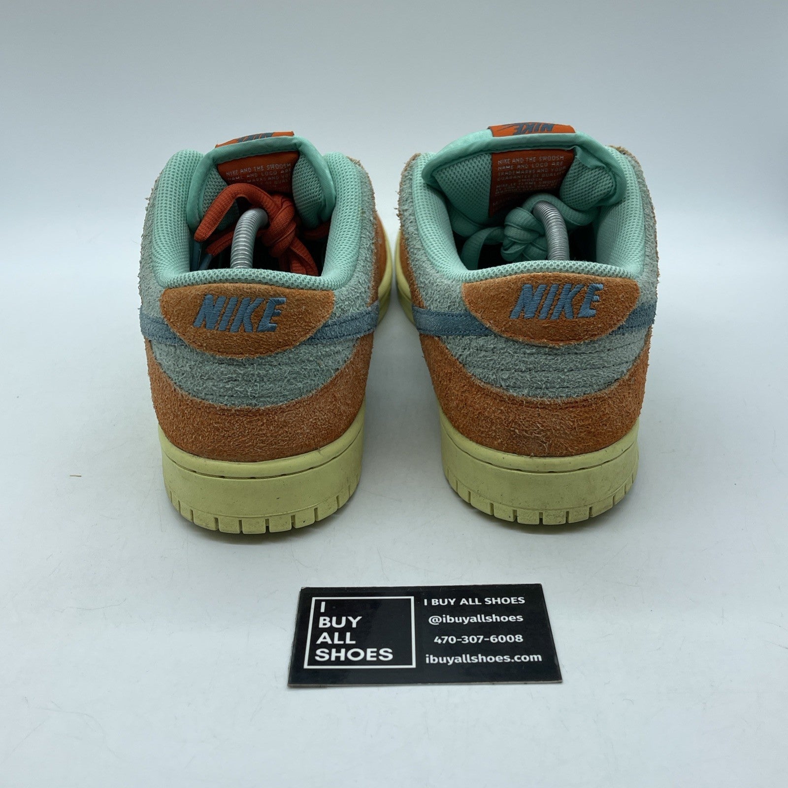 Size 12 - Nike Dunk SB Low Orange Emerald Rise Blue Orange Suede (DV5429-800)