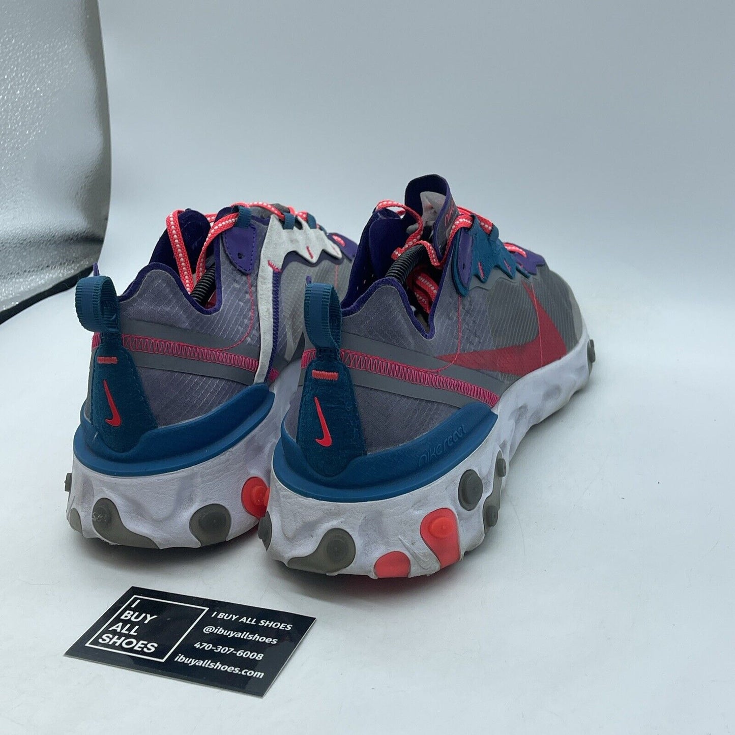 Size 13 - Nike React Element 87 Red Orbit Blue White Suede Leather (CJ6897-061)