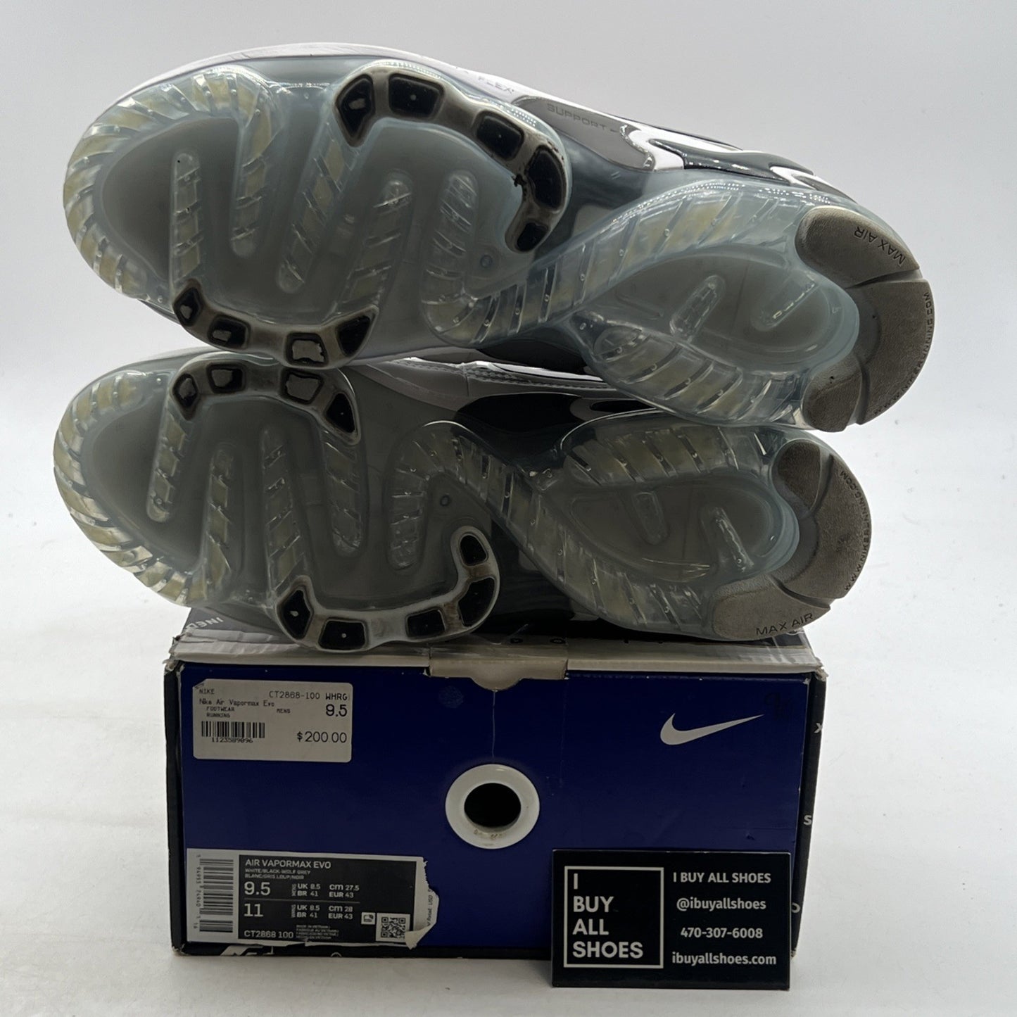 Size 9.5 - Nike Air VaporMax EVO White Black (CT2868-100)
