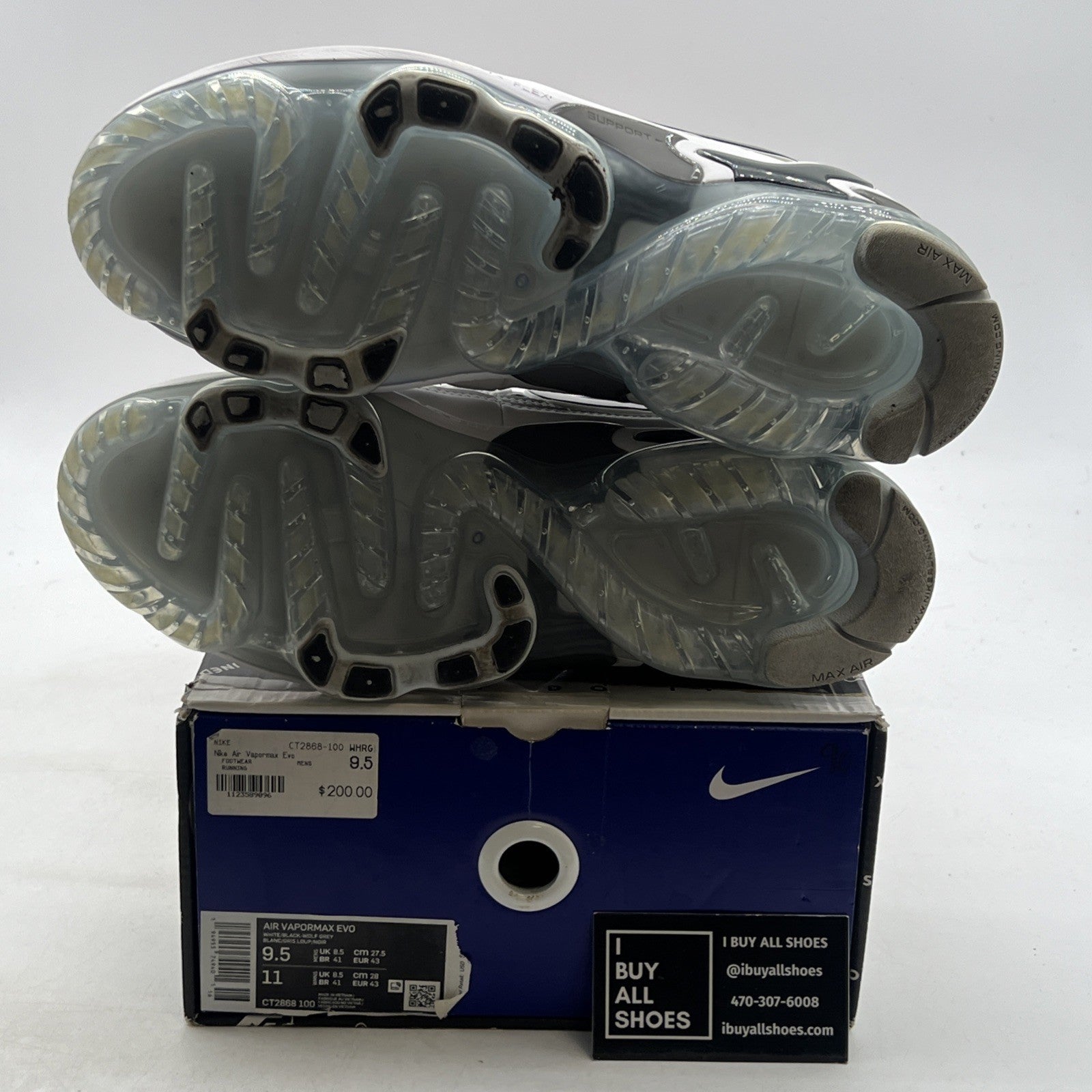 Size 9.5 - Nike Air VaporMax EVO White Black (CT2868-100)