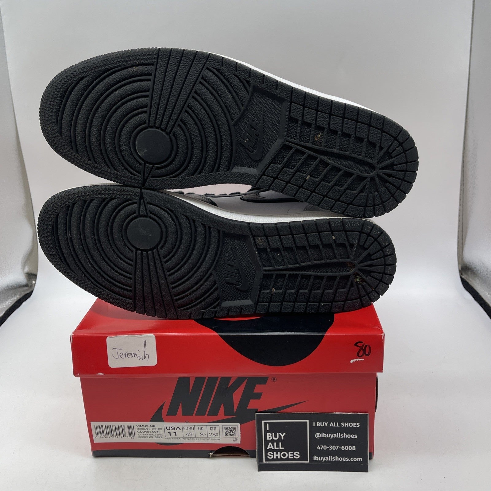 Size 11W- Air Jordan 1 High OG Metallic Silver (CD0461-001)