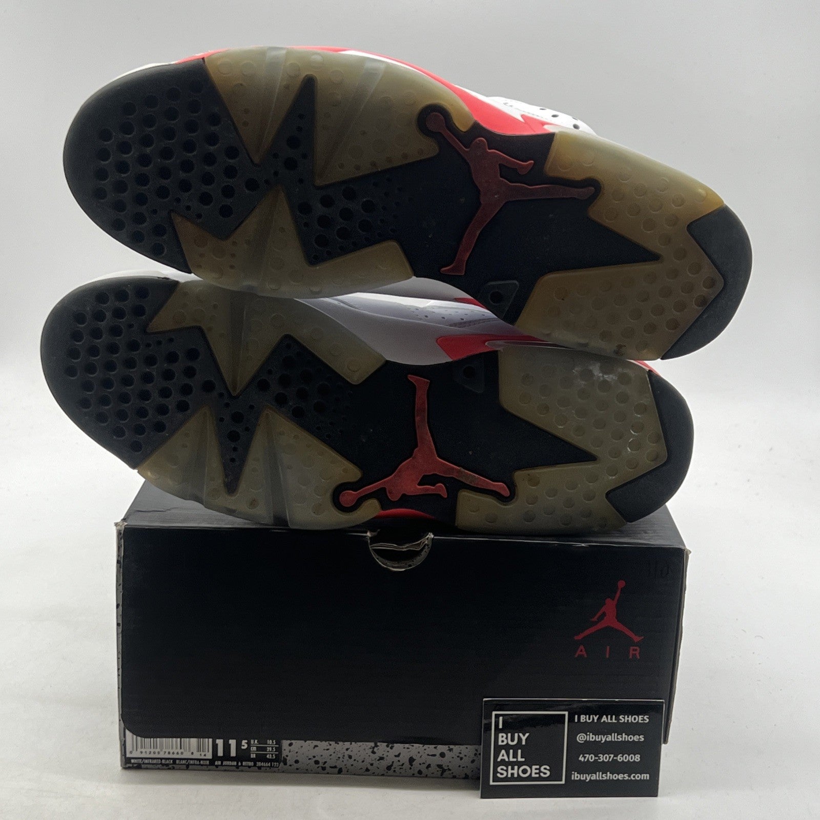 Size 11.5 - Air Jordan 6 Retro 2014 White Infrared (384664-123)