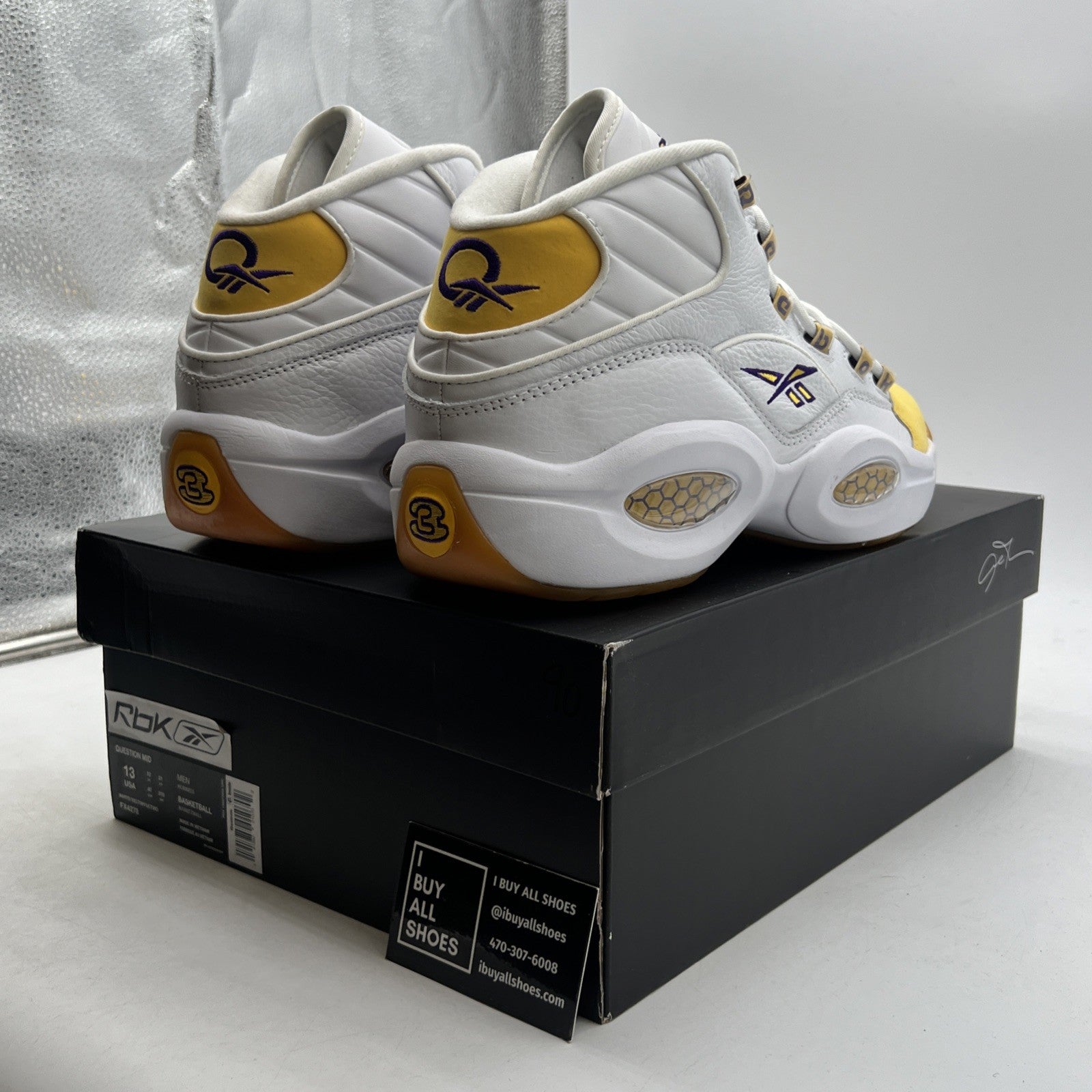 Size 13 - Reebok Question Mid Yellow Toe (FX4278)