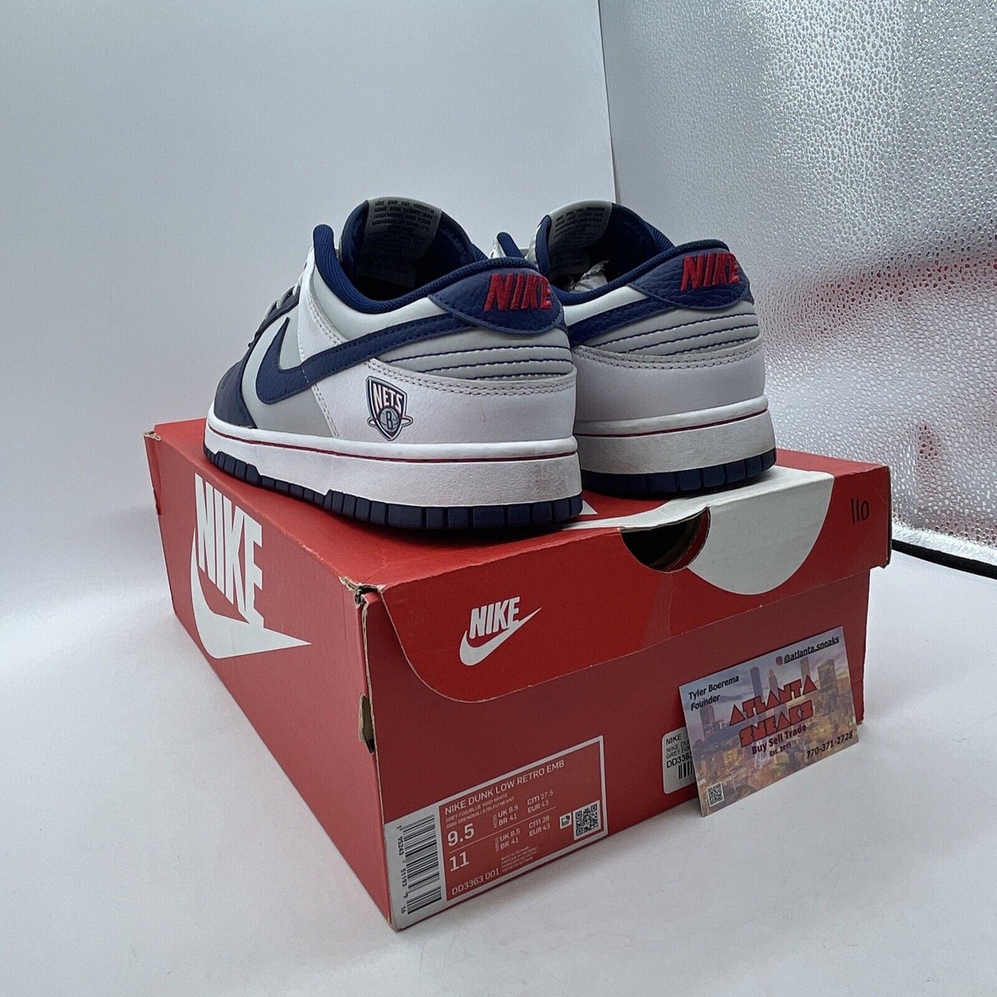 Size 9.5 - Nike NBA x Dunk EMB Low 75th Anniversary - Nets Blue (DD3363-001)