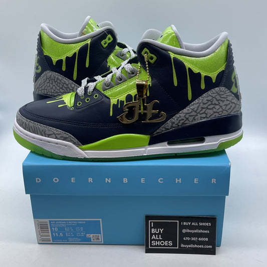 Size 10 - Jordan 3 Retro Mid Doernbecher XIX Green Black Grey (FZ3030-919)
