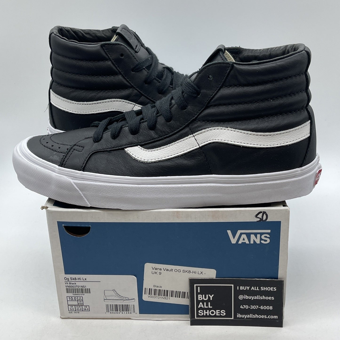 Size 10 - Vans Sk8-Hi Reissue VI VN0A4BVH9H9 Dream Leather Black