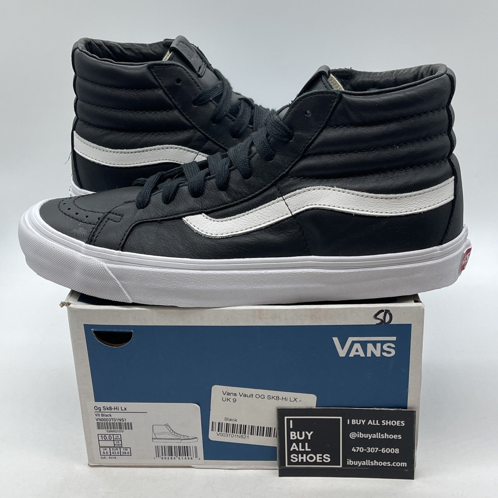 Size 10 - Vans Sk8-Hi Reissue VI VN0A4BVH9H9 Dream Leather Black