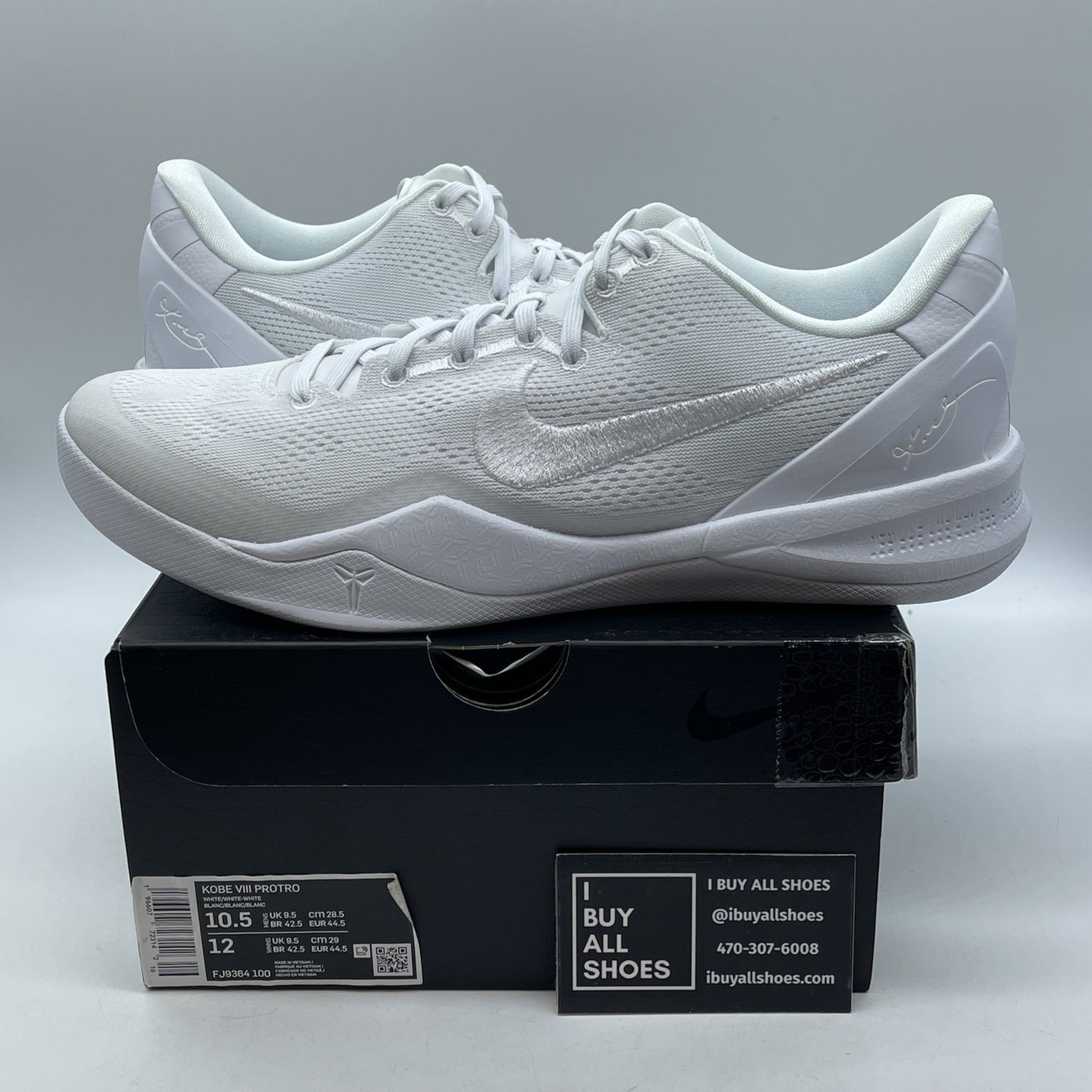 Size 10.5 - Nike Kobe 8 Protro Low Halo White Suede (FJ9364-100)