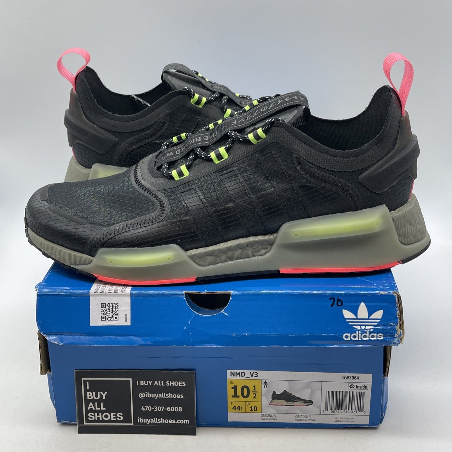 Size 10.5 - Adidas NMD_V3 Black Signal Green (GW3064)