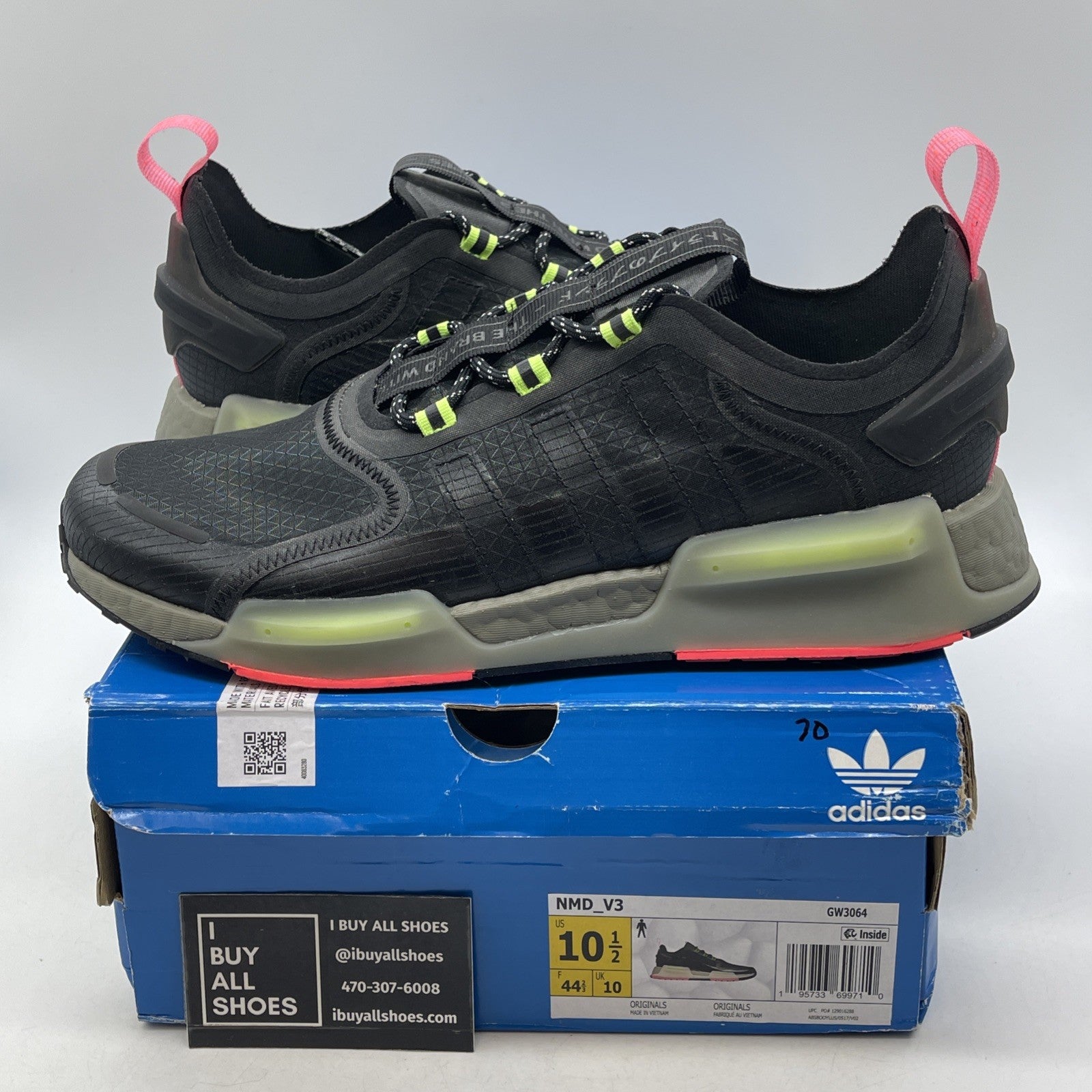 Size 10.5 - Adidas NMD_V3 Black Signal Green (GW3064)