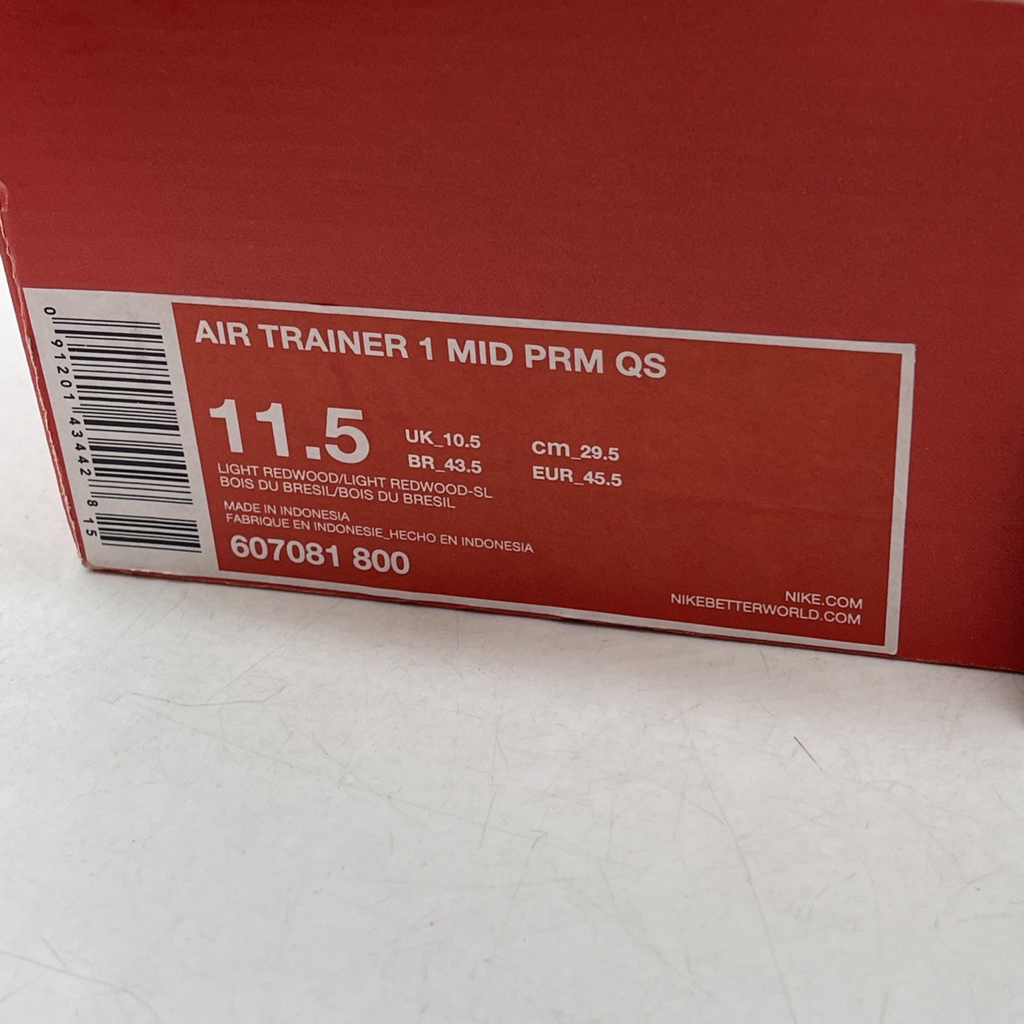 Size 11.5 - Nike Air Trainer 1 Premium QS Mid Light Redwood (607081-800)