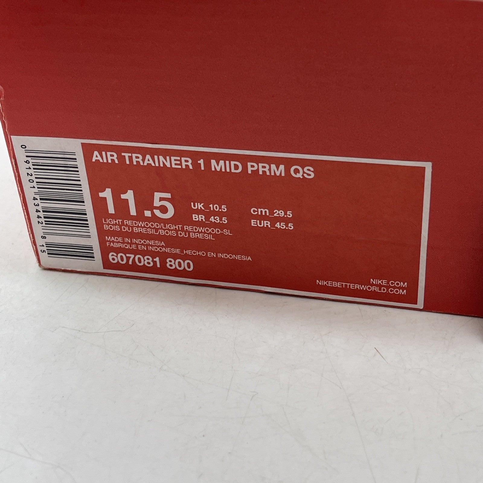 Size 11.5 - Nike Air Trainer 1 Premium QS Mid Light Redwood (607081-800)