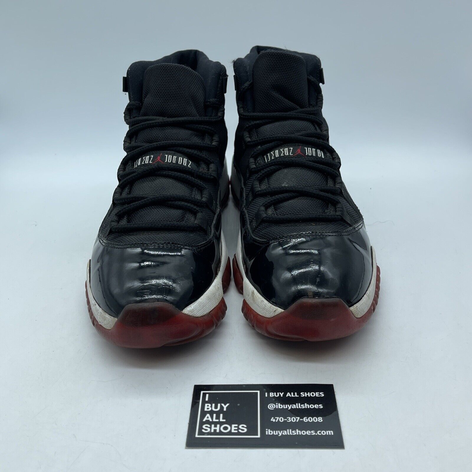 Size 11 - Jordan 11 Retro Bred 2012 Black White Red Leather Suede (378037-010)