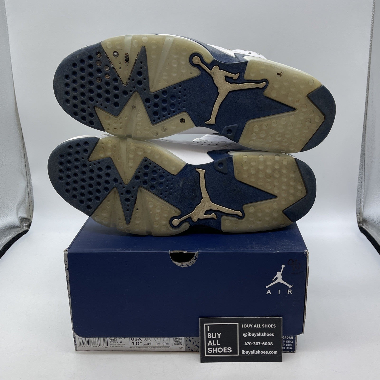 Size 10.5 - Jordan 6 Retro Midnight Navy White Leather (CT8529-141)
