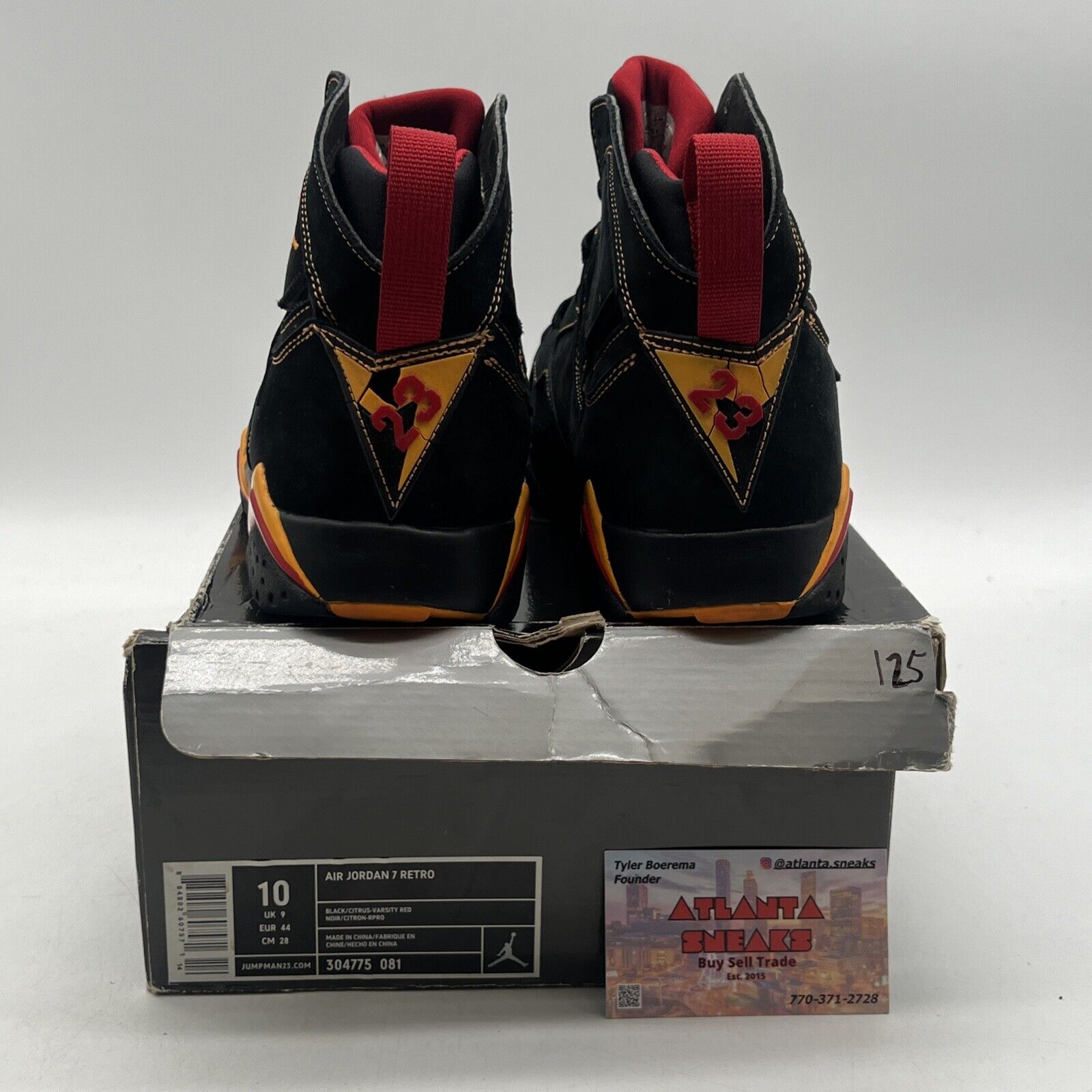 Size 10 - Air Jordan 7 Retro 2006 Citrus Yellow Red Suede (304775-081)