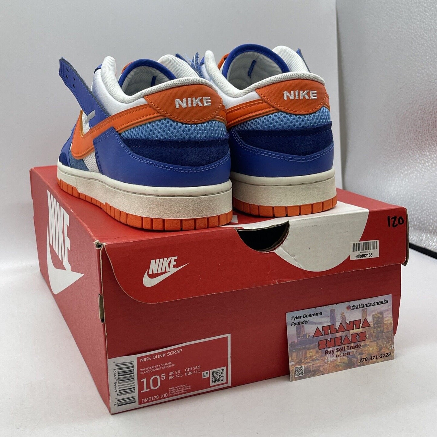 Size 10.5 - Nike Dunk Scrap Low Knicks Blue White Suede Leather (DM0128-100)