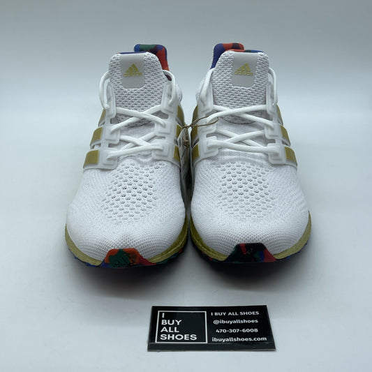 Size 14W - adidas UltraBoost 5.0 DNA Title IX White Gold Suede (HP7425)