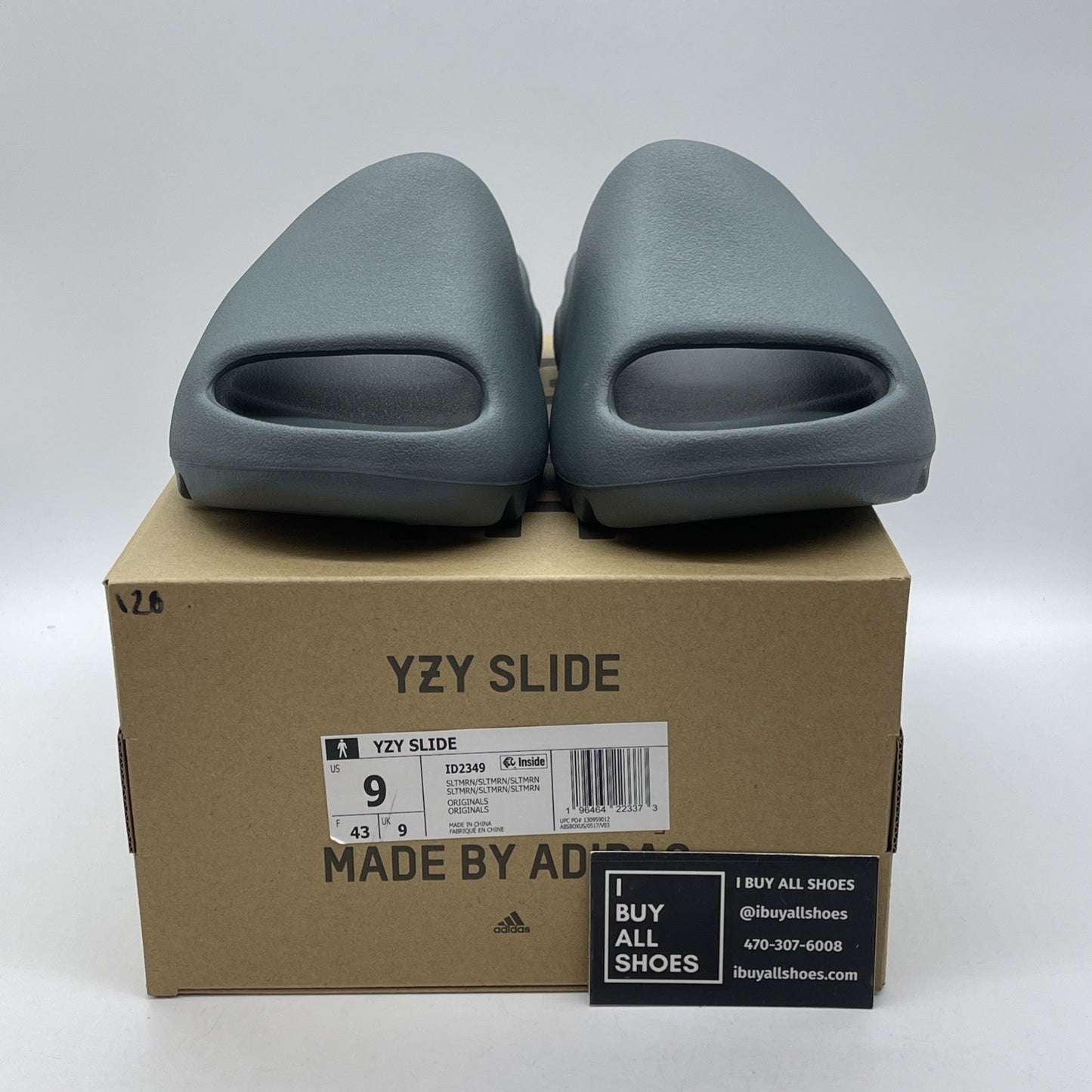 Size 9 - Yeezy Slide Slate Marine Grey Rubber (ID2349)