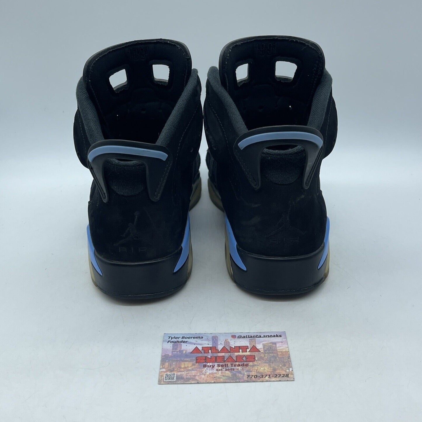 Size 9 - Air Jordan 6 Retro UNC Black Suede Blue Leather (384664-006)