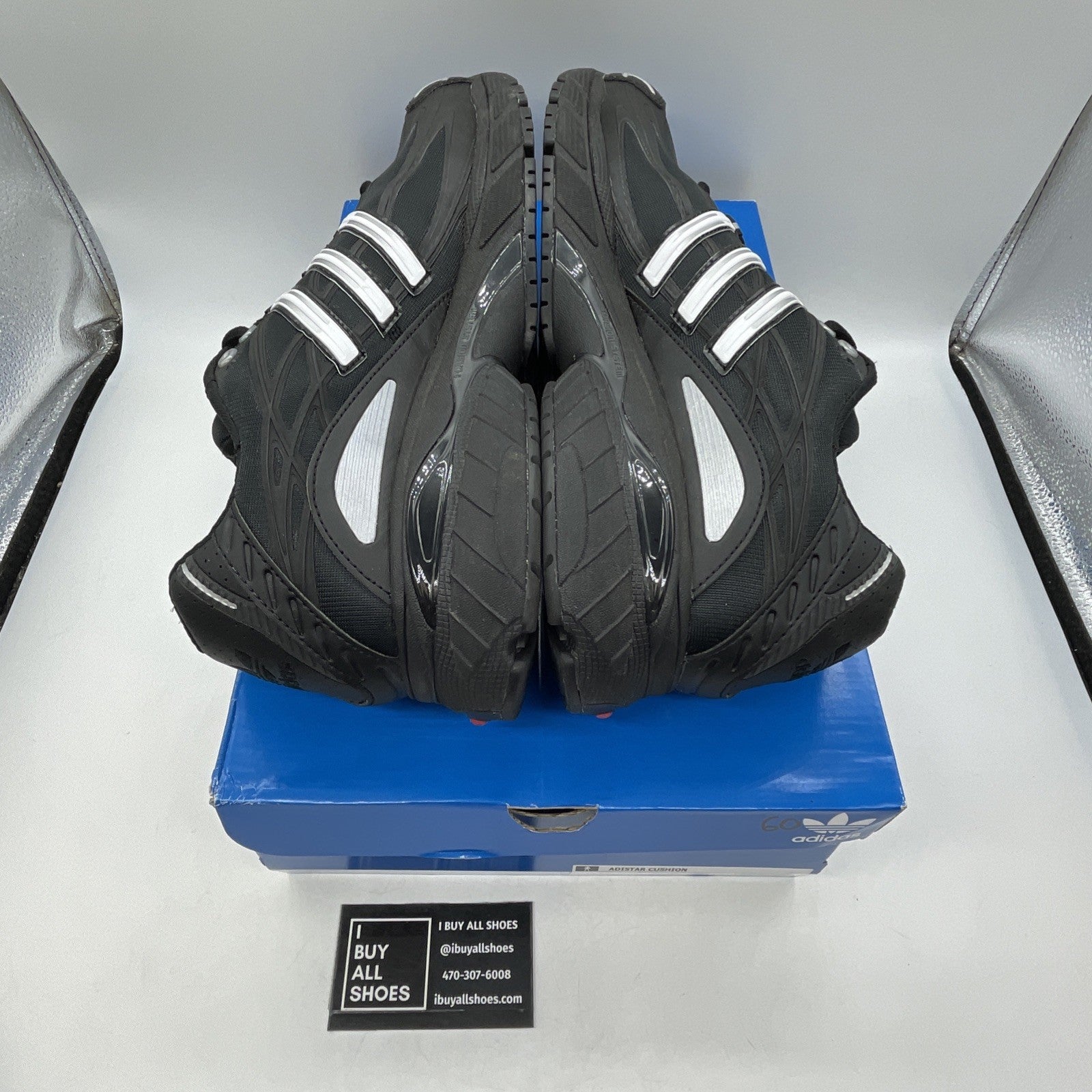 Size 10.5 - adidas Adistar Cushion Lace Up  Mens Black (ID1169)