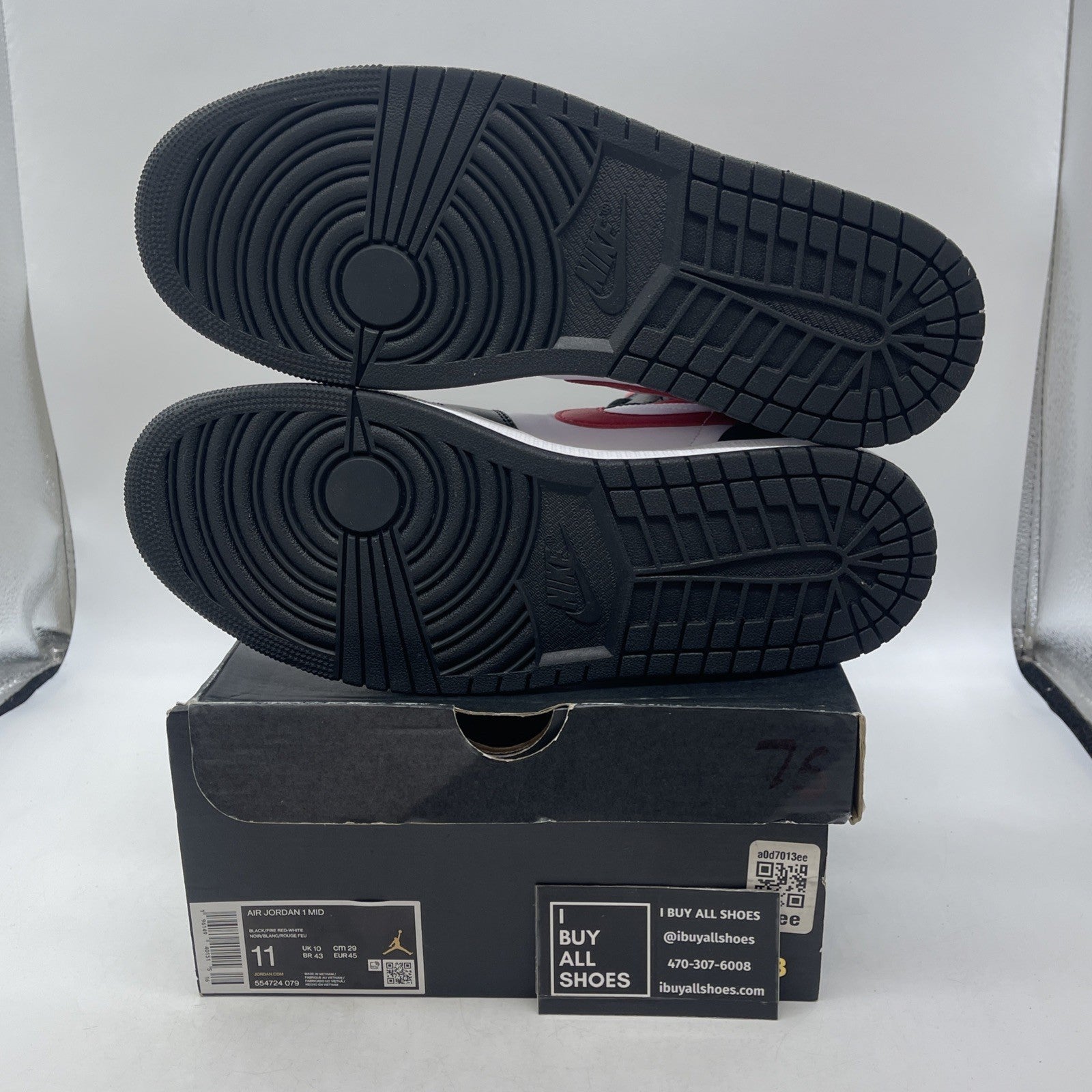 Size 11 - Air Jordan 1 Mid Bred Toe (554724-079)