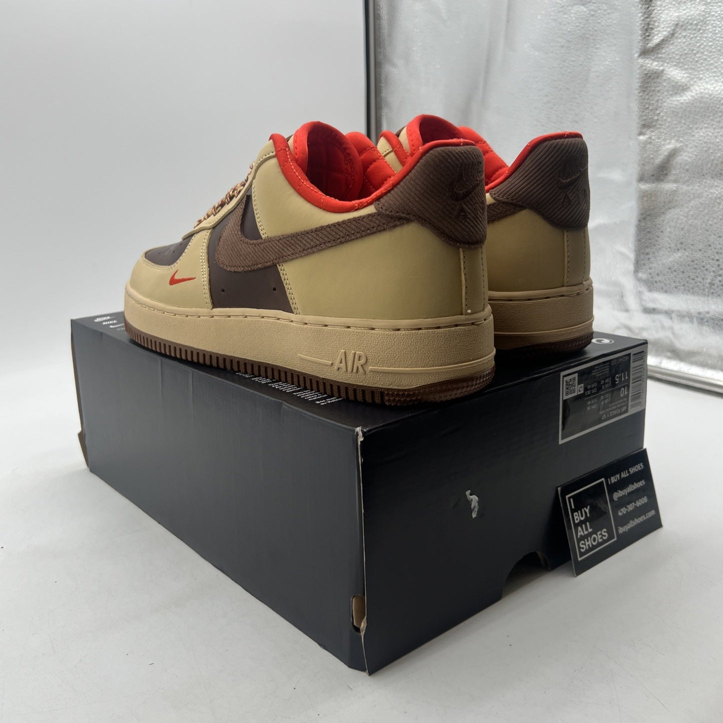 Size 10 - Nike Air Force 1 '07 Light British Tan Cacao Wow (HQ3447-222)