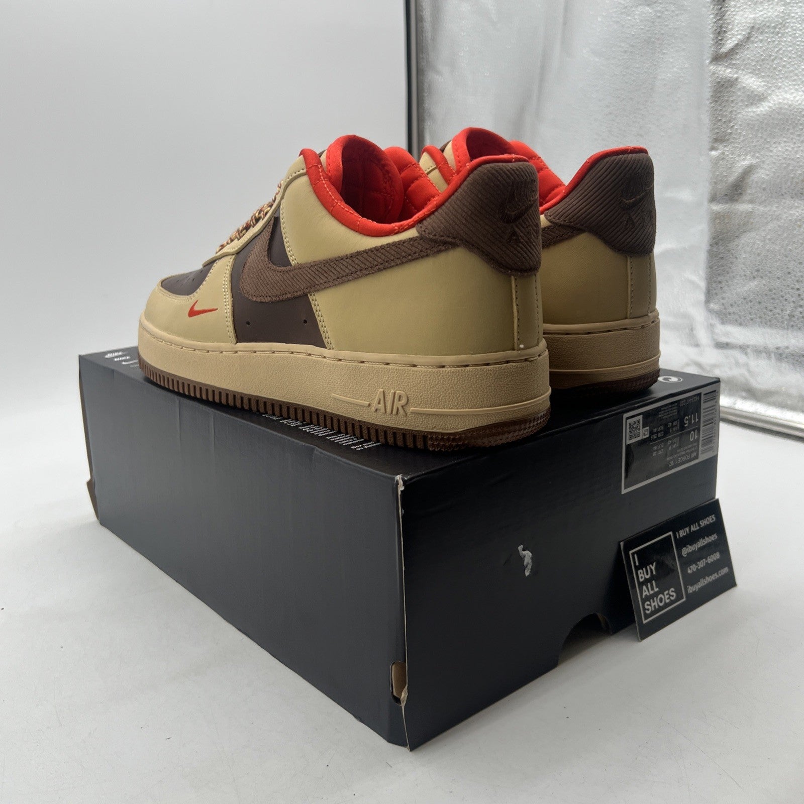 Size 10 - Nike Air Force 1 '07 Light British Tan Cacao Wow (HQ3447-222)