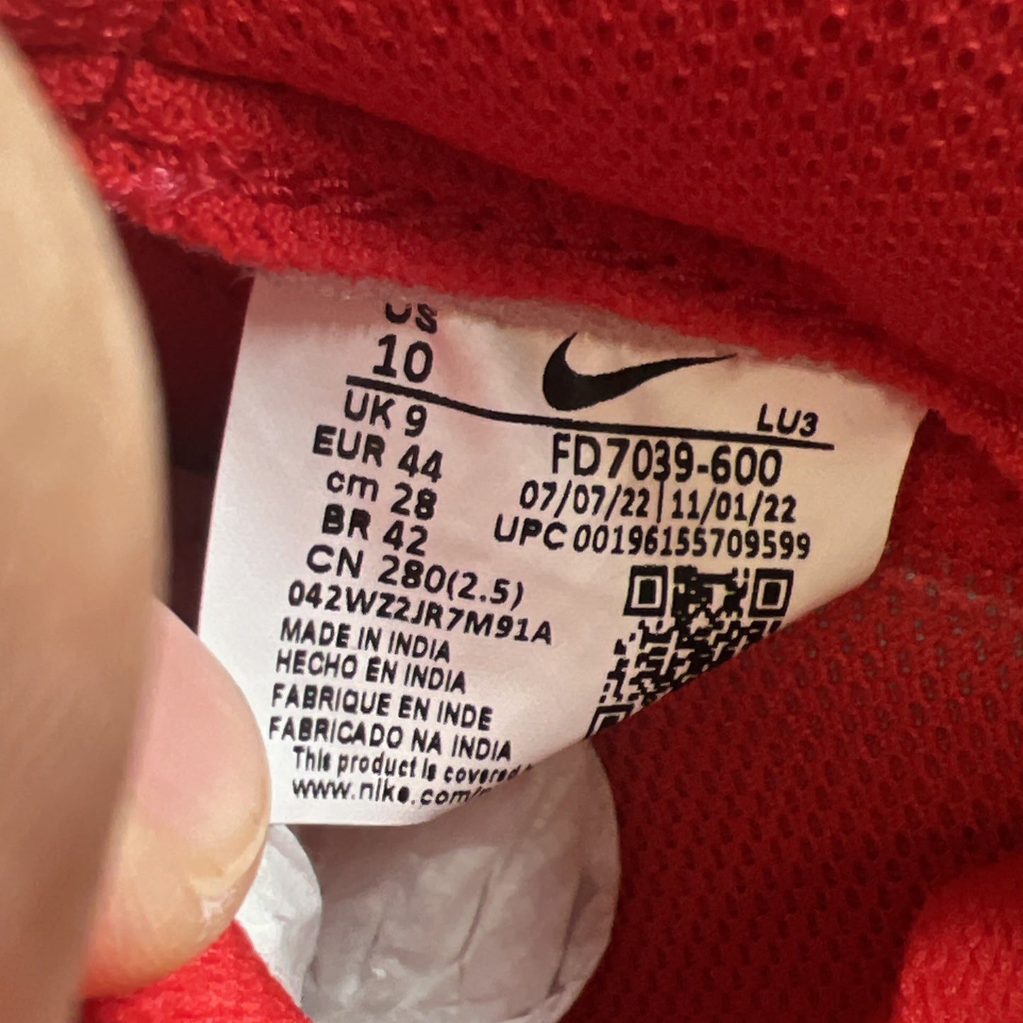Size 10 - Nike Air Force 1 Low Color of the Month - University Red (FD7039-600)
