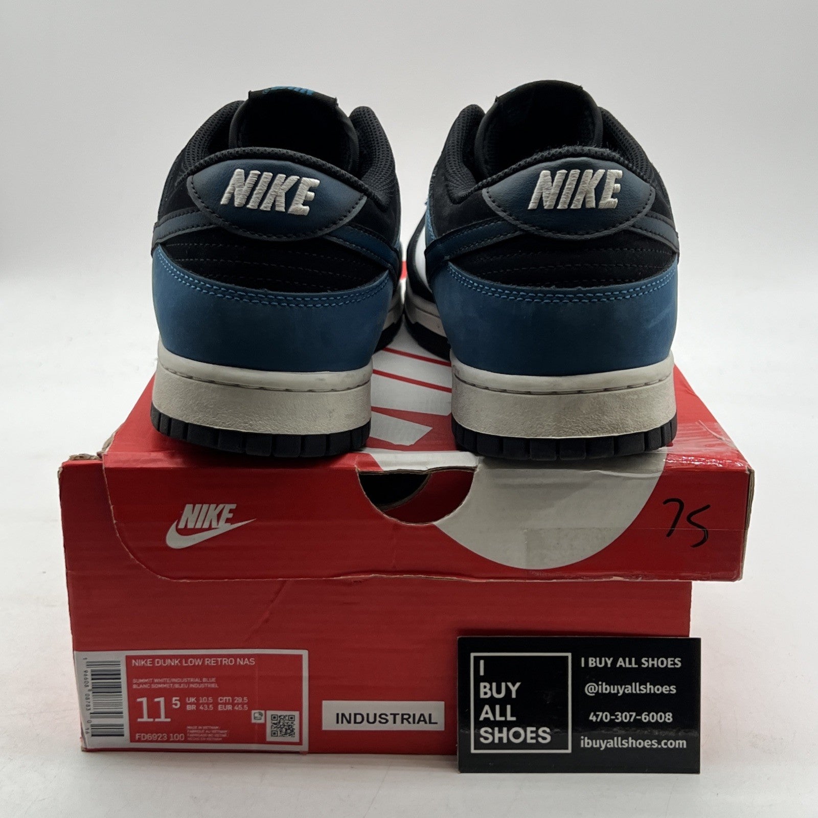 Size 11.5 - Nike Dunk Low Airbrush - Industrial Blue (FD6923-100)