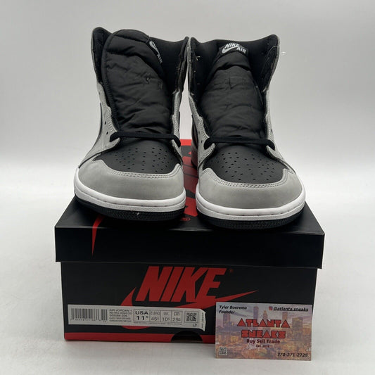 Size 11.5 - Jordan 1 Retro OG High Shadow 2.0 Black White Suede (555088-035)