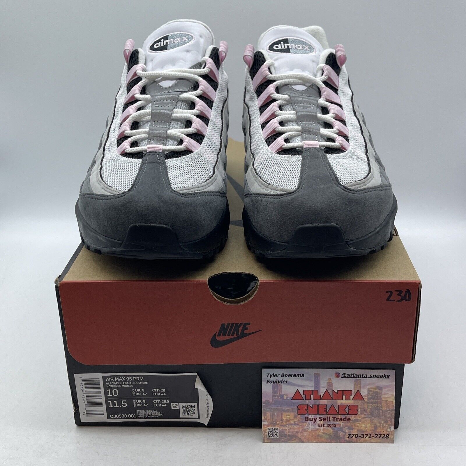 Size 10 - Nike Air Max 95 Pink Foam Grey White Pink Black (CJ0588-001)