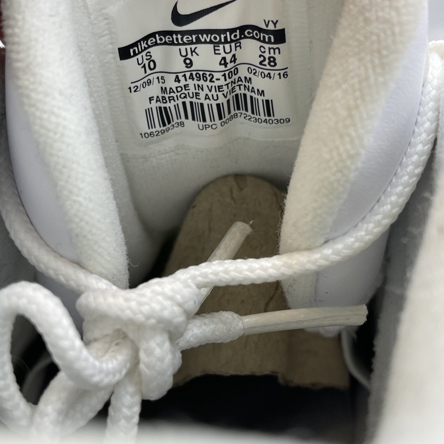 Size 10 - Nike Air More Uptempo White Red Leather Suede (414962-100)