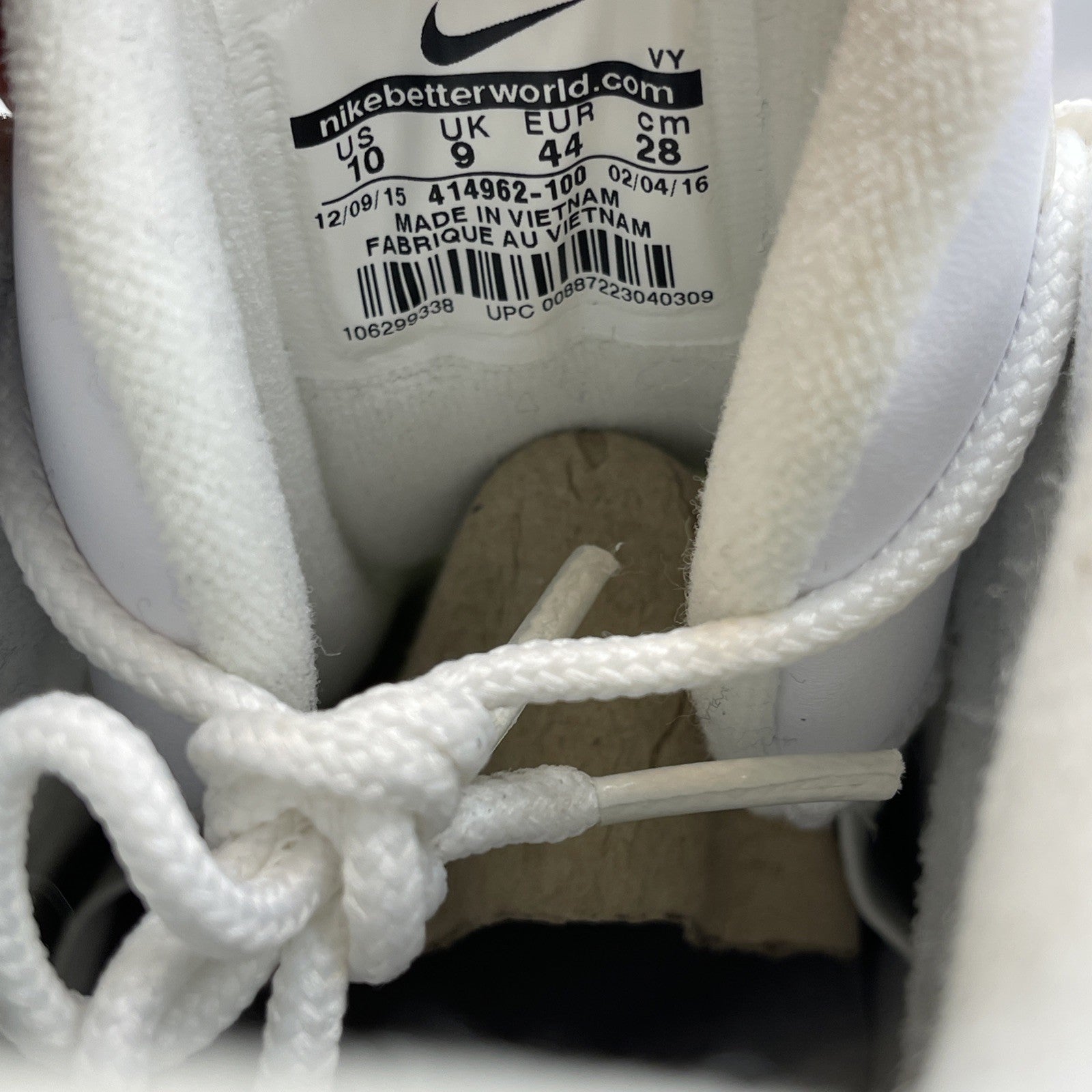 Size 10 - Nike Air More Uptempo White Red Leather Suede (414962-100)