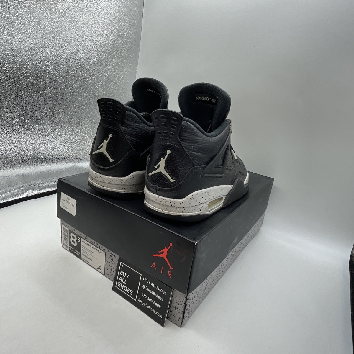 Size 8.5 - Air Jordan 4 Retro LS oreo 2015 (314254-003)