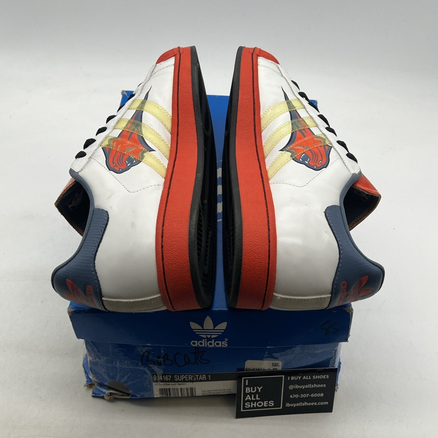 Size 13 - Charlotte Bobcats Shell Toe Adidas Superstar 1 NBA (014167)