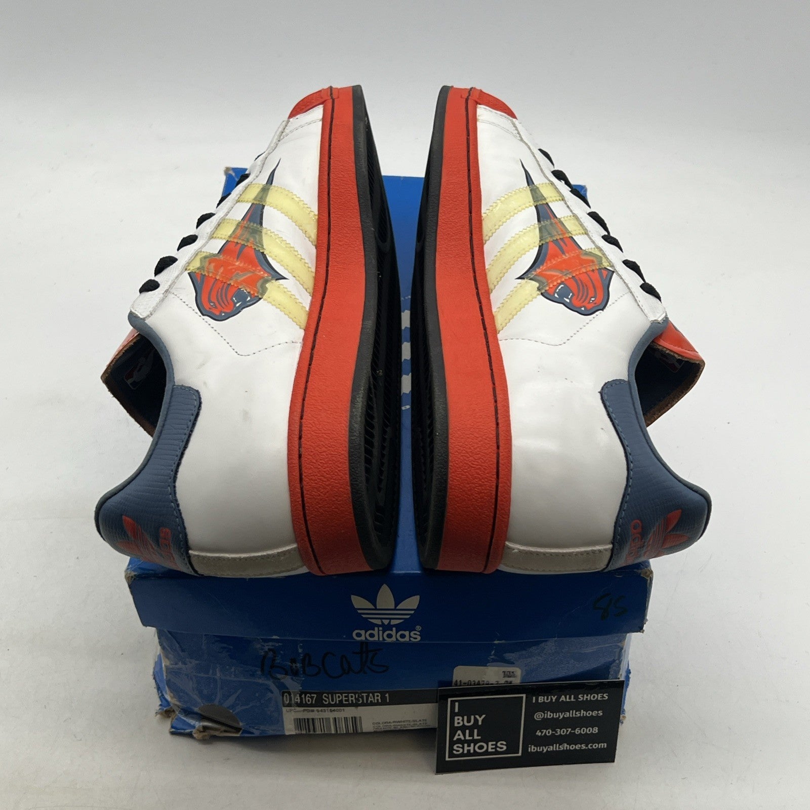 Size 13 - Charlotte Bobcats Shell Toe Adidas Superstar 1 NBA (014167)