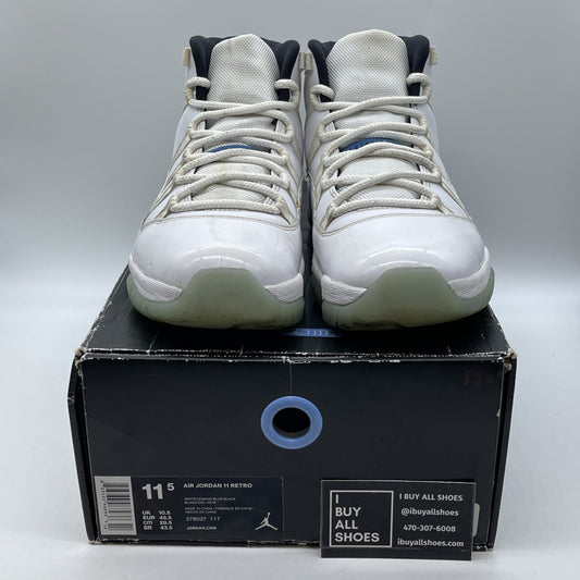 Size 11.5 - Jordan 11 Retro High Legend Blue White Leather (378037-117)