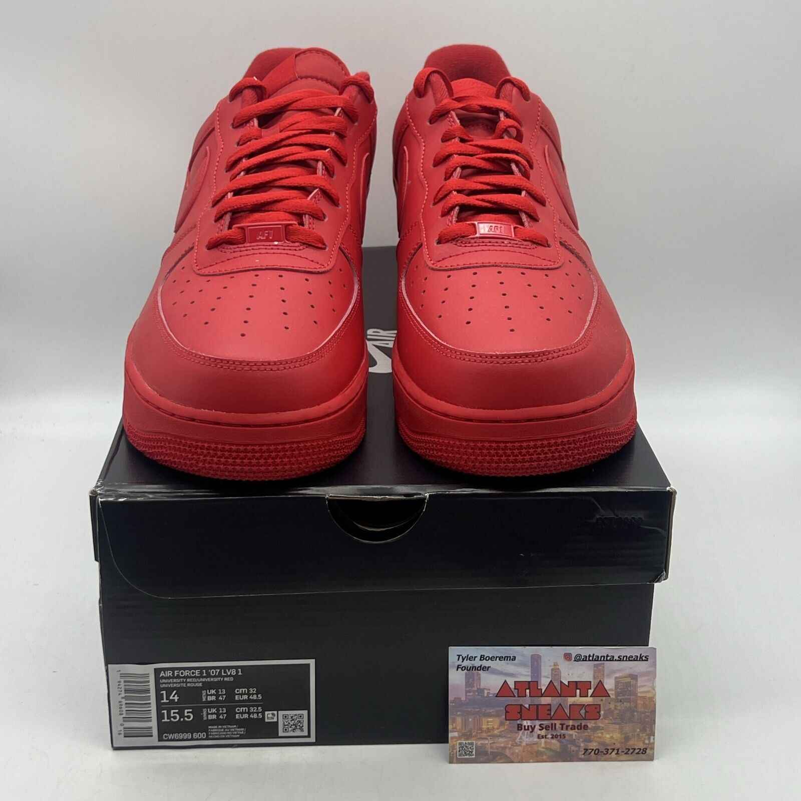 Size 14 - Nike Air Force 1 Low Triple Red Brand New Og All Leather DS