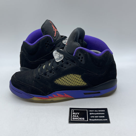 Size 9Y (GS) - Jordan 5 Retro Mid Raptors Black Purple Suede (440892-017)