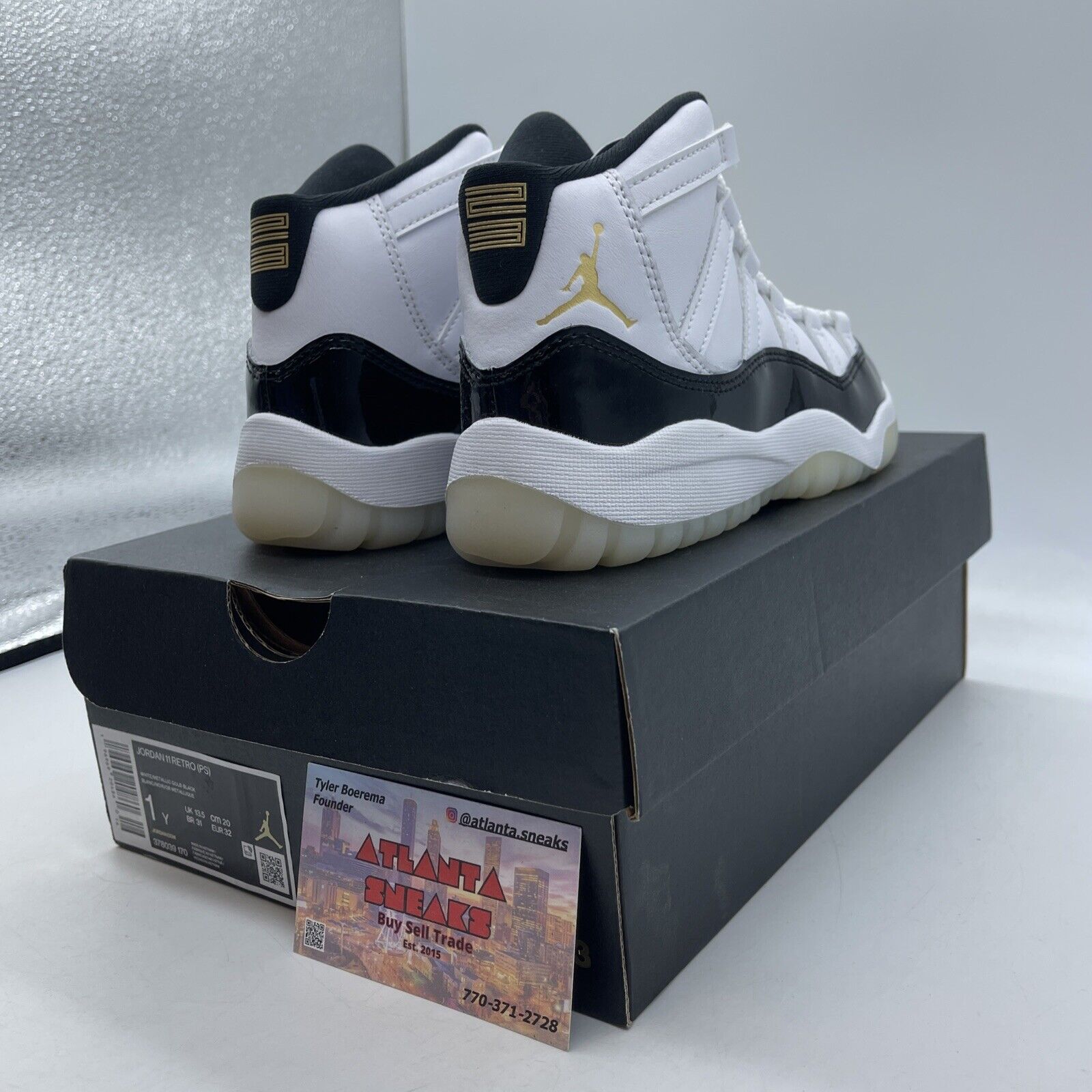 Size 1Y - Air Jordan 11 Retro Gratitude Defining Moments Black (378039-170)