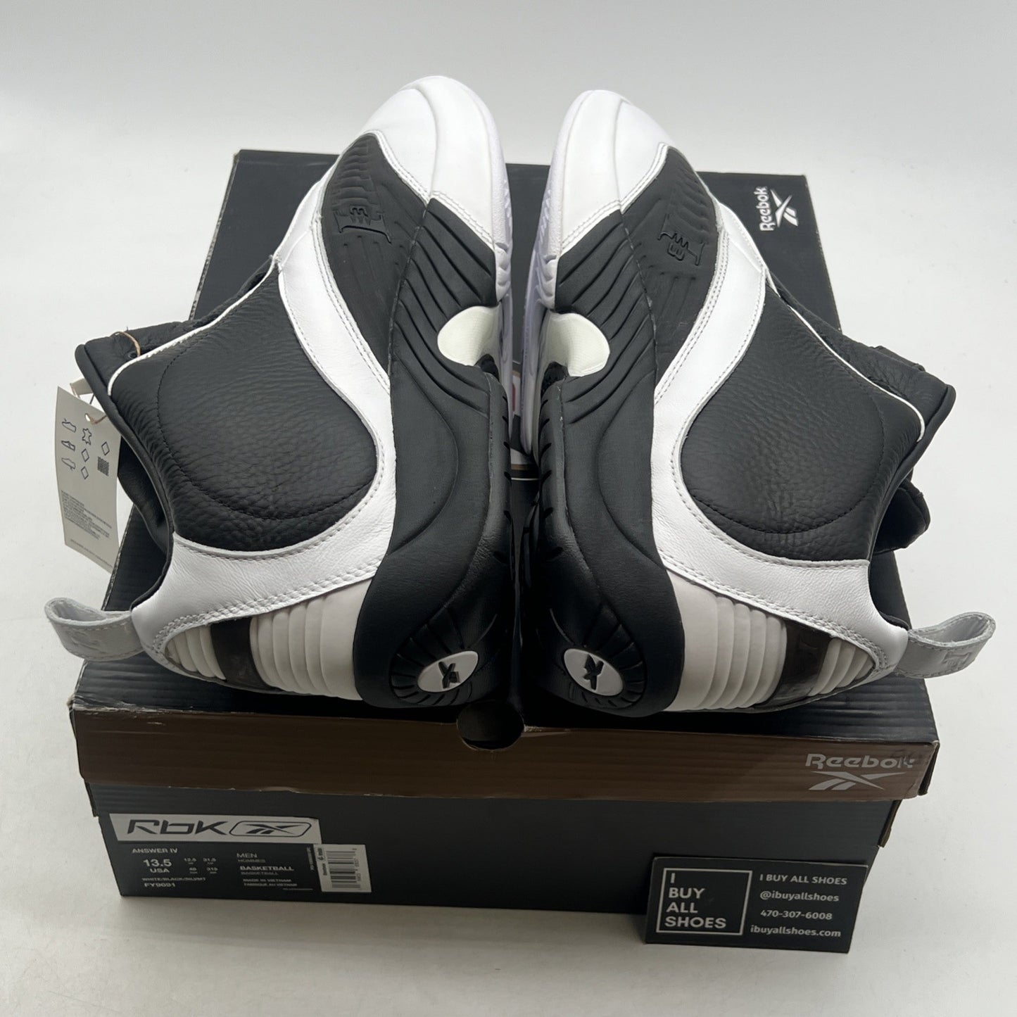 Size 13.5 - Reebok Answer 4 White Black (FY9691)