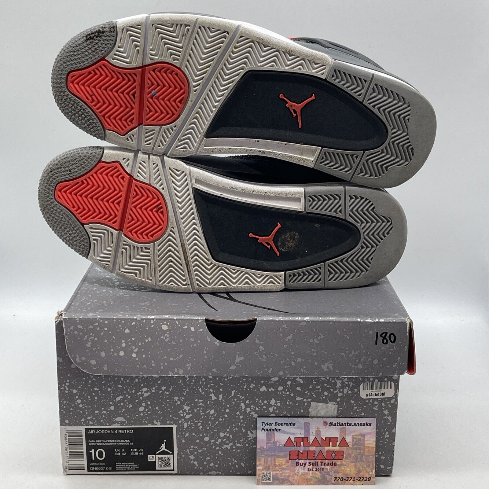 Size 10 - Jordan 4 Retro Mid Infrared White Grey Black White Suede (DH6927-061)