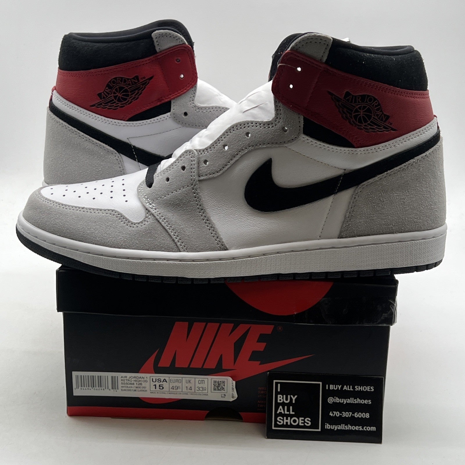Size 15 - Air Jordan 1 Retro High OG Smoke Gray 2020 (555088-126)