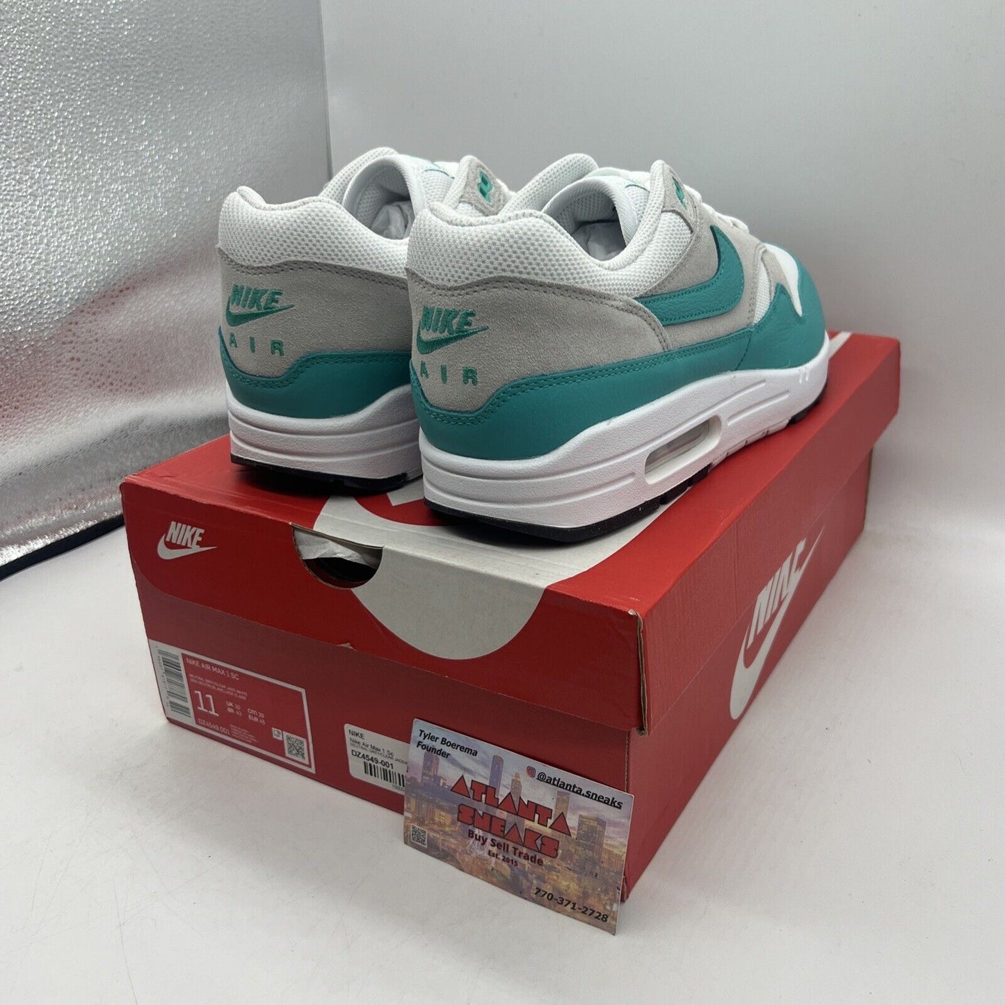 Size 11 - Nike Air Max 1 Low Clear Jade Brand New Og All