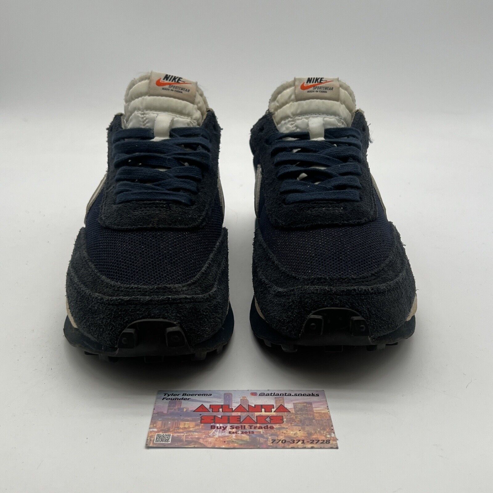 Size 9.5 - Nike LDV Waffle x Fragment Design x sacai Low Blackened Blue