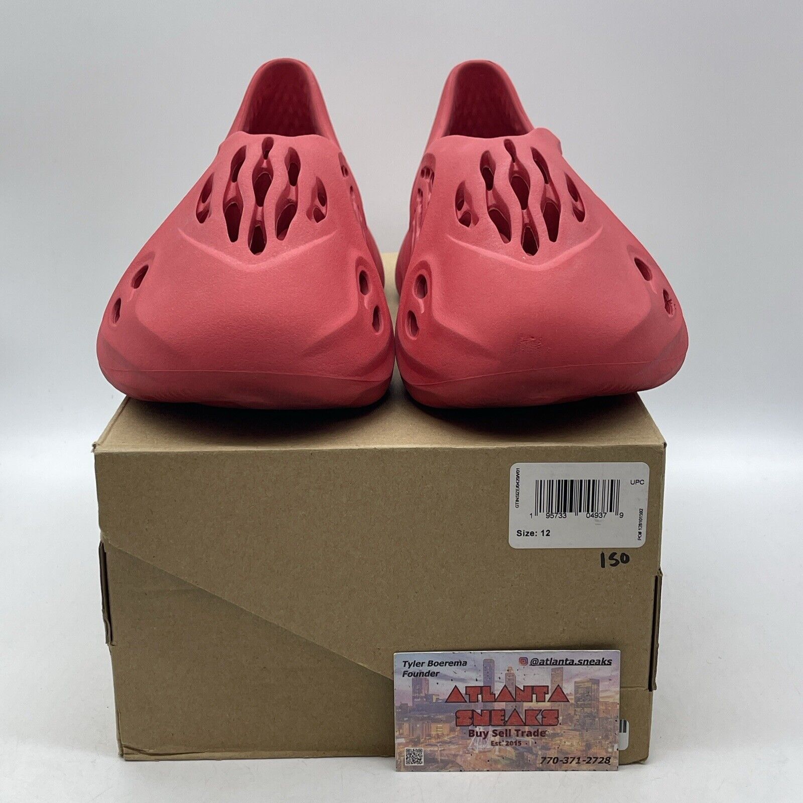 Size 12 - adidas Yeezy Foam Runner Vermillion Red Leather (GW3355)